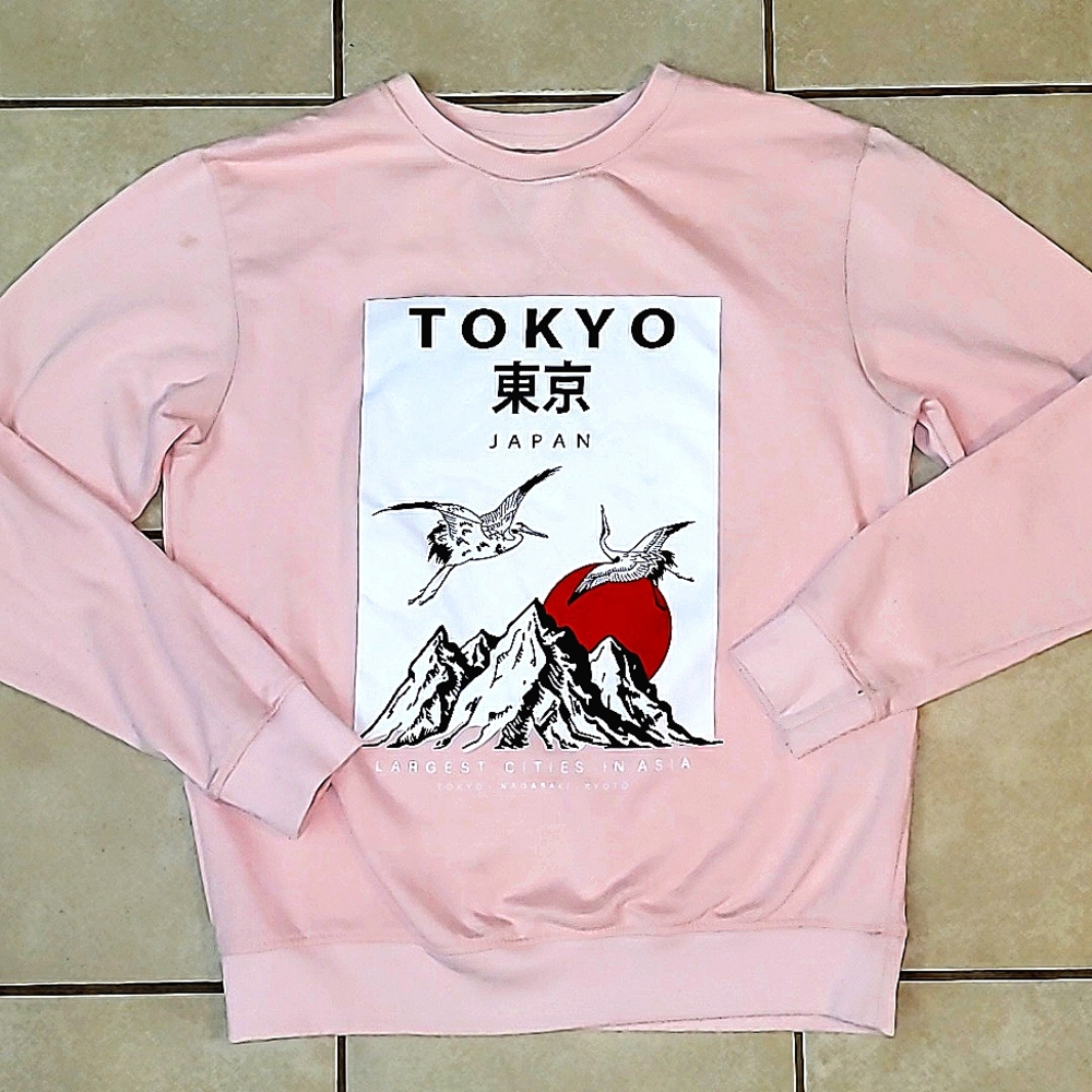 Tokyo Graphic Crewneck Sweatshirt - Pink